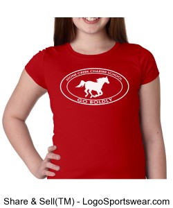 Girls Short Sleeve TShirt - Red Design Zoom